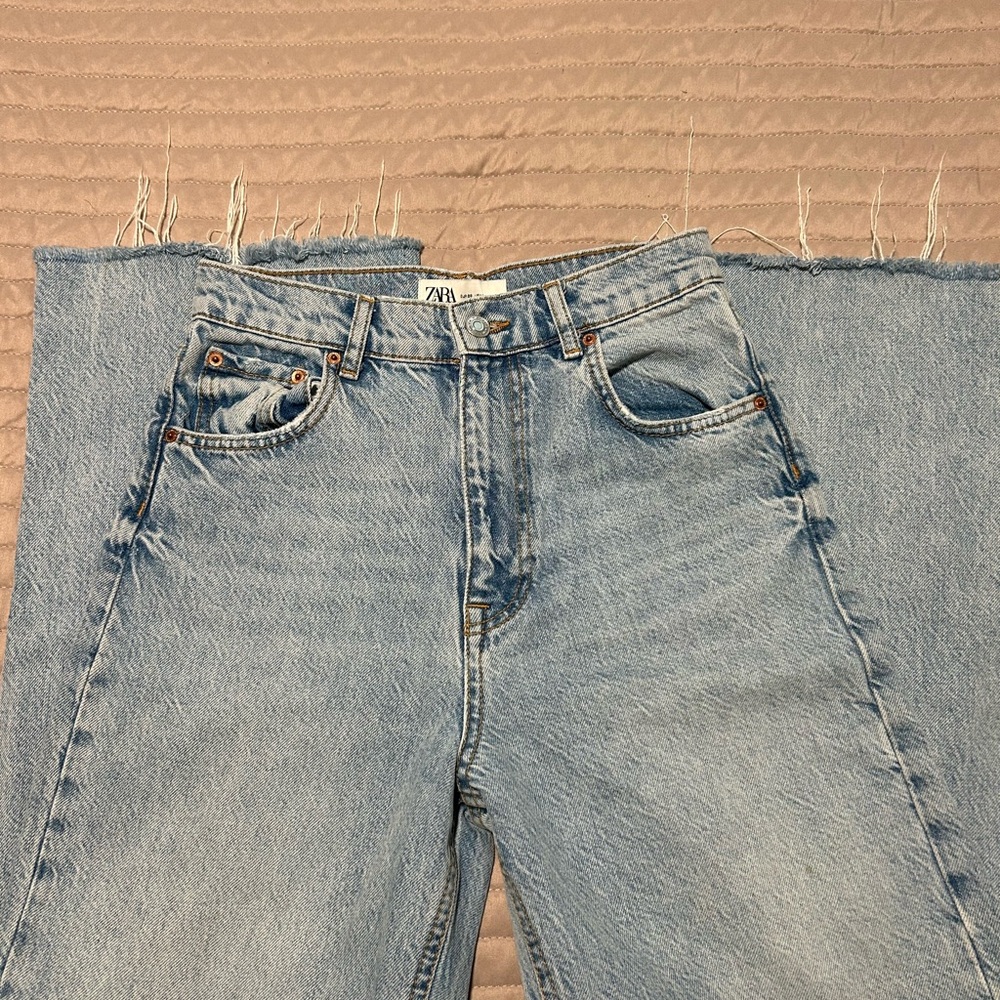Zara Light Blue Flare & Wide Leg Jeans